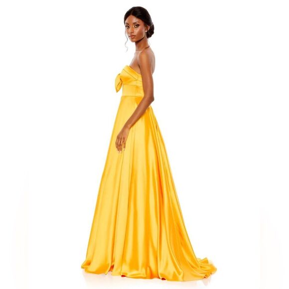 Mac Duggal BOW SWEETHEART STRAPLESS A LINE GOWN belle dress size 6 Style #67995 - Picture 3 of 15